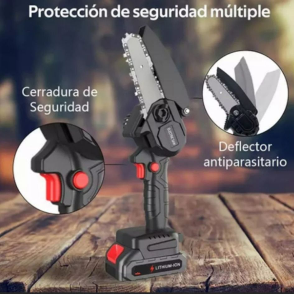 MotoSierra Electrica 2 baterias 7pulgadas