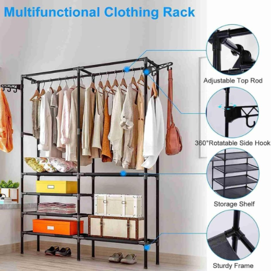 CLOSET ORGANIZADOR DE ROPA CON GANCHO LATERAL DOBLE